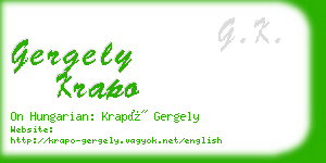 gergely krapo business card